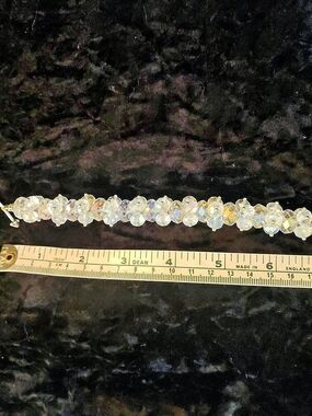 Aurora Borealis Crystal Bead Bracelet - Clear Iridescent